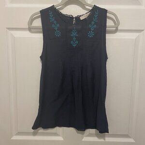 Loft Navy Sleeveless Blouse w/ Aqua Trim (5 clothing items for $15)